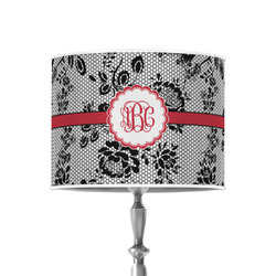 Black Lace 8" Drum Lamp Shade - Poly-film (Personalized)
