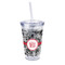 Black Lace 16oz Double Wall Acrylic Tumbler with Lid & Straw - Full Print (Personalized)