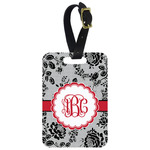 Black Lace Metal Luggage Tag w/ Monogram