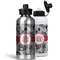Black Lace Aluminum Water Bottles - MAIN (white &silver)