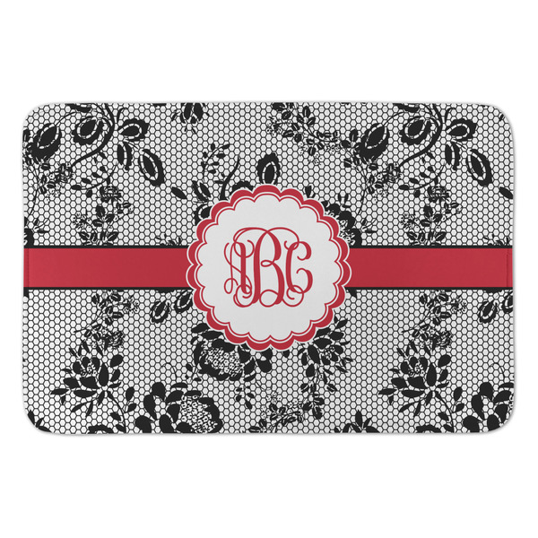 Custom Black Lace Anti-Fatigue Kitchen Mat (Personalized)