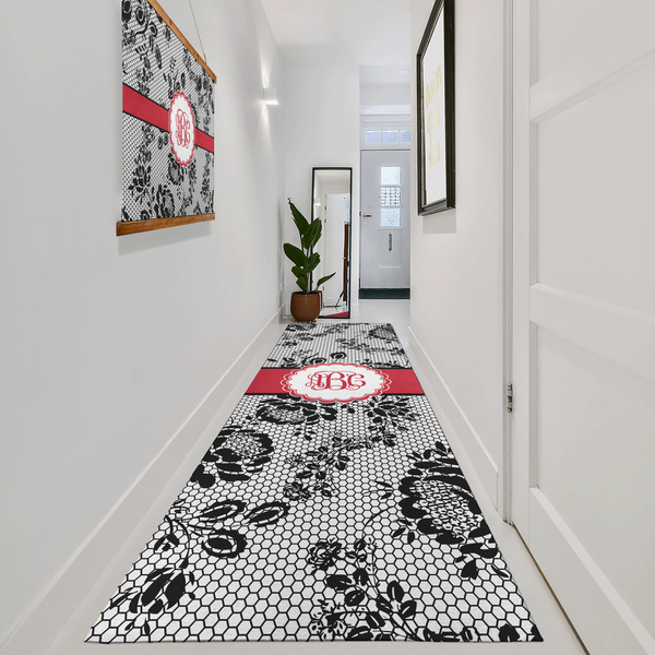 Black Lace Area Rug Sizes - In Context (vertical)