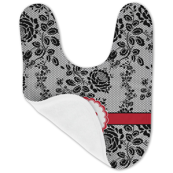 Black Lace Baby Bib - AFT folded