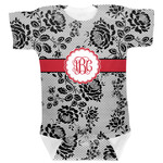 Black Lace Baby Bodysuit 6-12 w/ Monogram