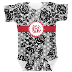 Black Lace Baby Bodysuit 0-3 w/ Monogram