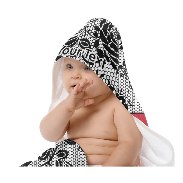 Black Lace Baby Hooded Towel on Child