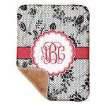 Black Lace Sherpa Baby Blanket - 30" x 40" w/ Monograms