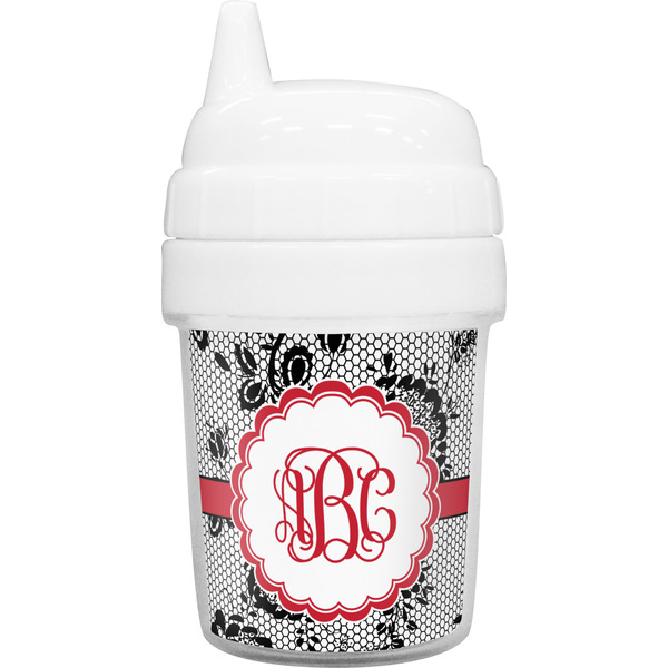 Custom Black Lace Baby Sippy Cup (Personalized)