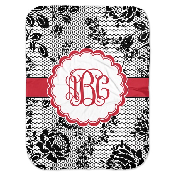 Custom Black Lace Baby Swaddling Blanket (Personalized)