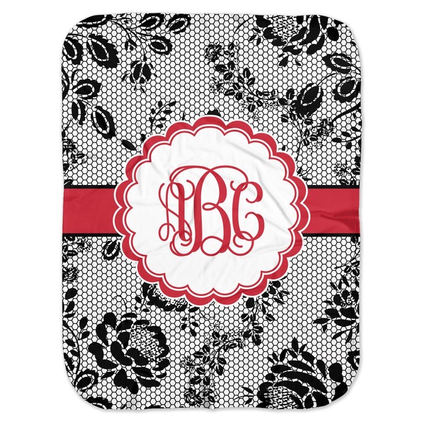 Custom Black Lace Baby Swaddling Blanket (Personalized)