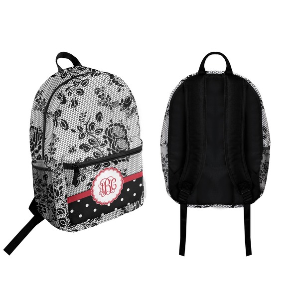 Black Lace Backpack front and back - Apvl