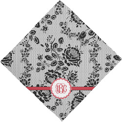 Black Lace Dog Bandana Scarf w/ Monogram