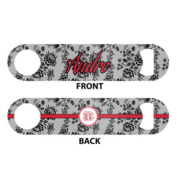 Black Lace Bar Bottle Opener - White - Approval