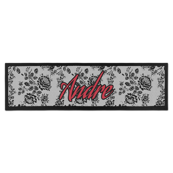 Custom Black Lace Bar Mat - Large (Personalized)