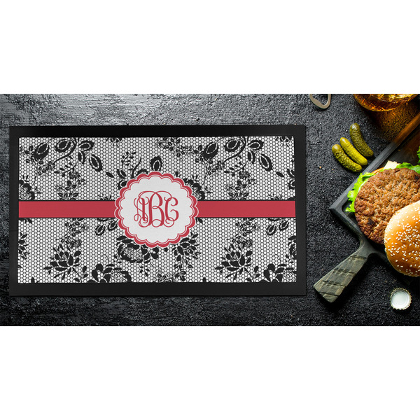 Black Lace Bar Mat - Small - LIFESTYLE