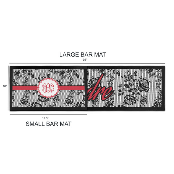 Black Lace Bar Mats - Sizing Chart