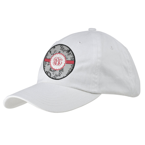 Custom Black Lace Baseball Cap - White (Personalized)