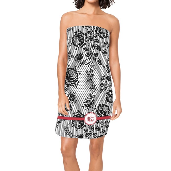 Custom Black Lace Spa / Bath Wrap (Personalized)