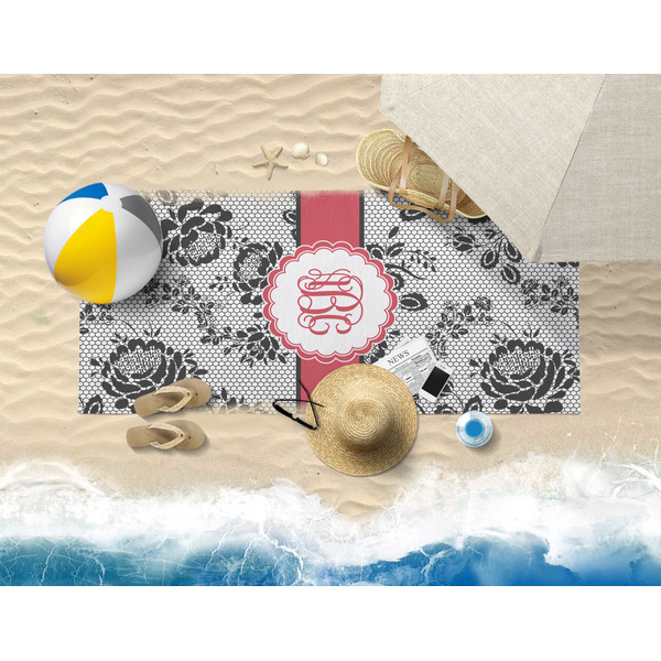 Black Lace Beach Towel Lifestyle