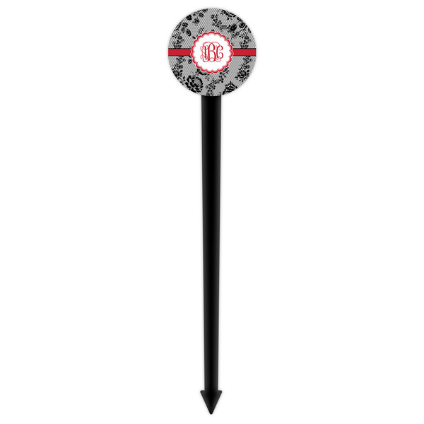 Black Lace Black Plastic 6" Food Pick - Round - Single Pick