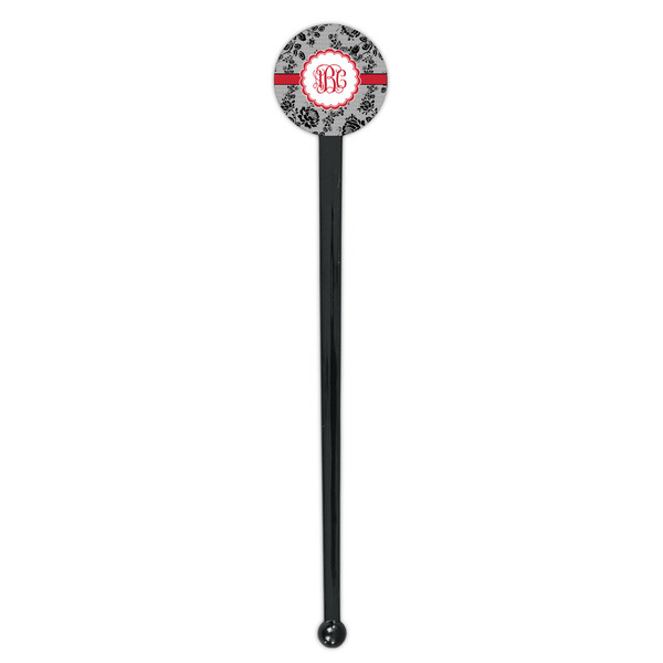 Black Lace Black Plastic 7" Stir Stick - Round - Single Stick