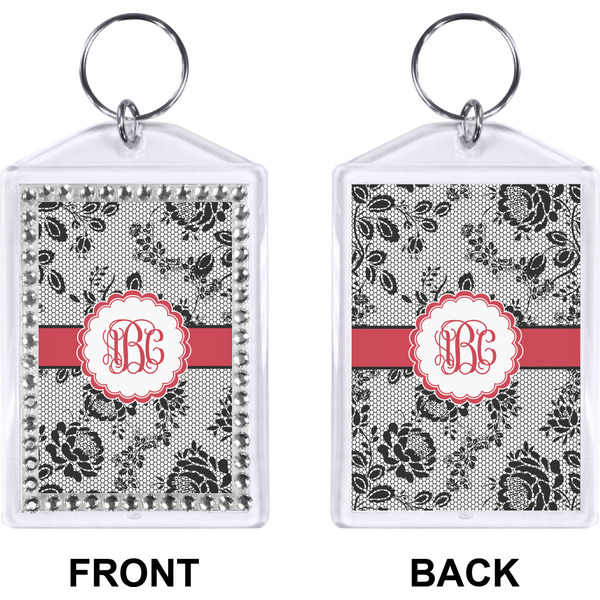 Black Lace Bling Keychain (Front + Back)