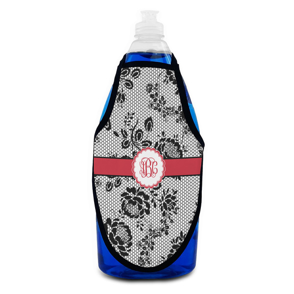 Black Lace Bottle Apron - Soap - FRONT