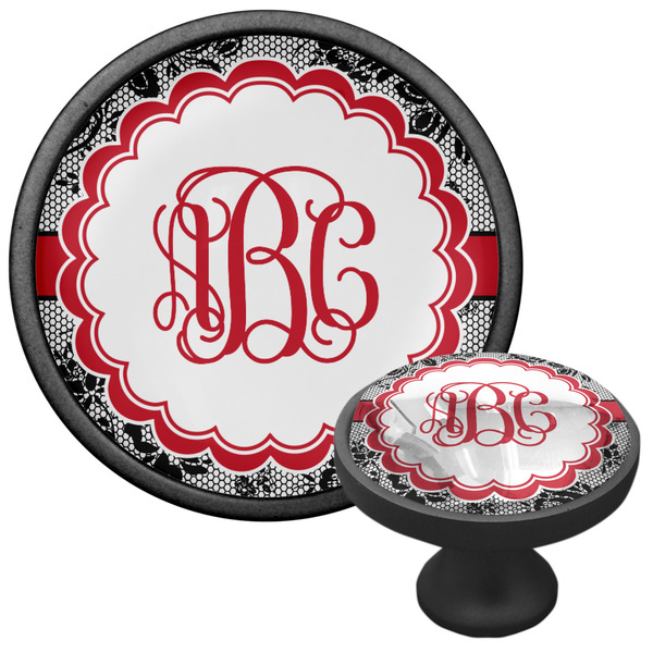 Black Lace Cabinet Knob - Black - Multi Angle