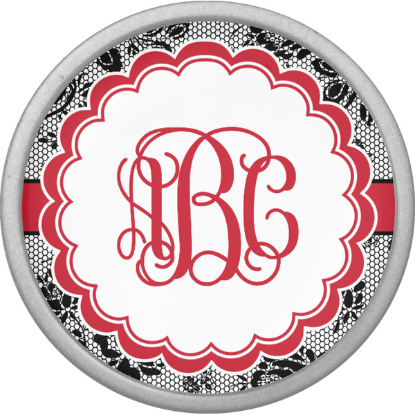 Black Lace Cabinet Knob - Nickel - Front