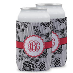 Black Lace Can Cooler (12 oz) w/ Monogram