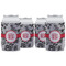 Black Lace Can Cooler (12 oz) - Set of 4 w/ Monogram