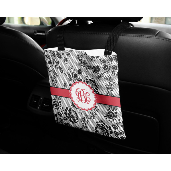 Black Lace Car Bag - In Use