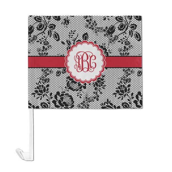 Black Lace Car Flag - Large - FRONT