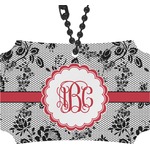 Black Lace Rear View Mirror Ornament (Personalized)