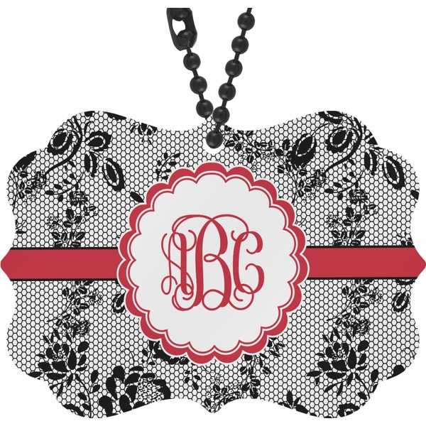 Custom Black Lace Rear View Mirror Charm (Personalized)