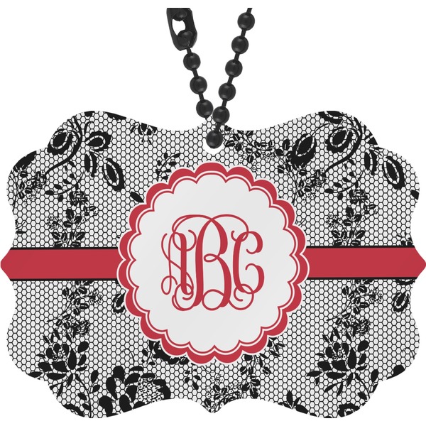 Custom Black Lace Rear View Mirror Decor (Personalized)
