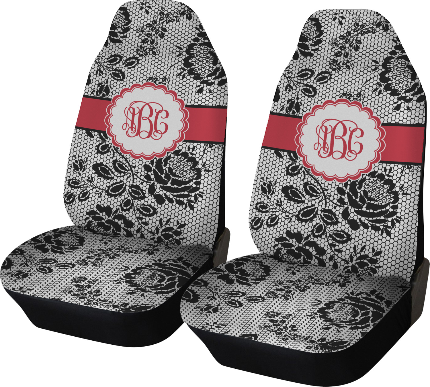 Black Lace Car Seat Covers (Set of Two) (Personalized) YouCustomizeIt