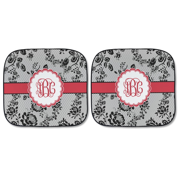 Black Lace Car Sun Shades - FRONT