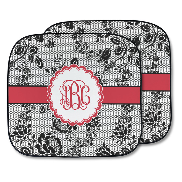 Custom Black Lace Car Sun Shade - Two Piece (Personalized)