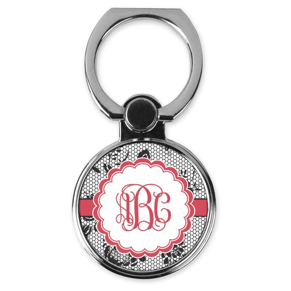 Custom Black Lace Cell Phone Ring Stand & Holder (Personalized)