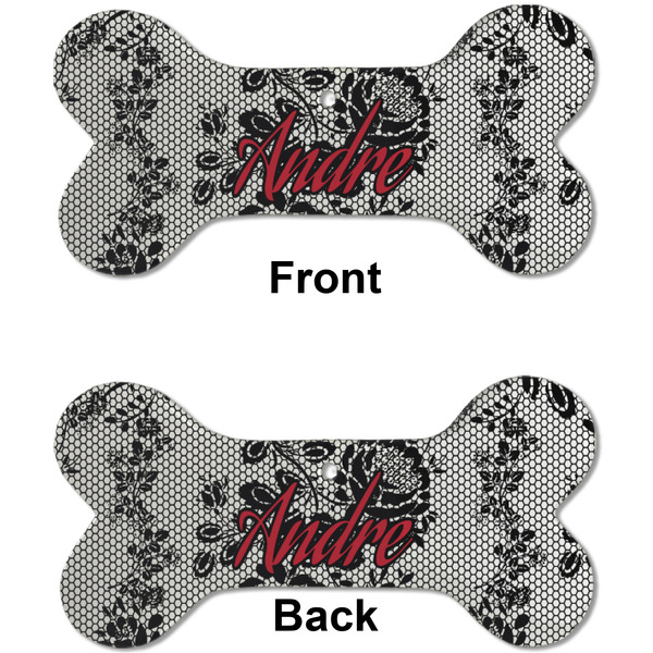 Black Lace Ceramic Flat Ornament - Bone Front & Back (APPROVAL)