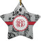 Black Lace Ceramic Flat Ornament - Star (Front)