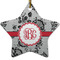 Black Lace Star Ceramic Ornament w/ Monogram