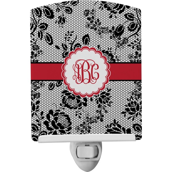 Custom Black Lace Ceramic Night Light (Personalized)