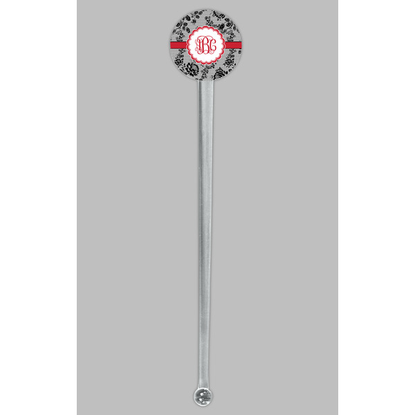 Black Lace Clear Plastic 7" Stir Stick - Round - Single Stick