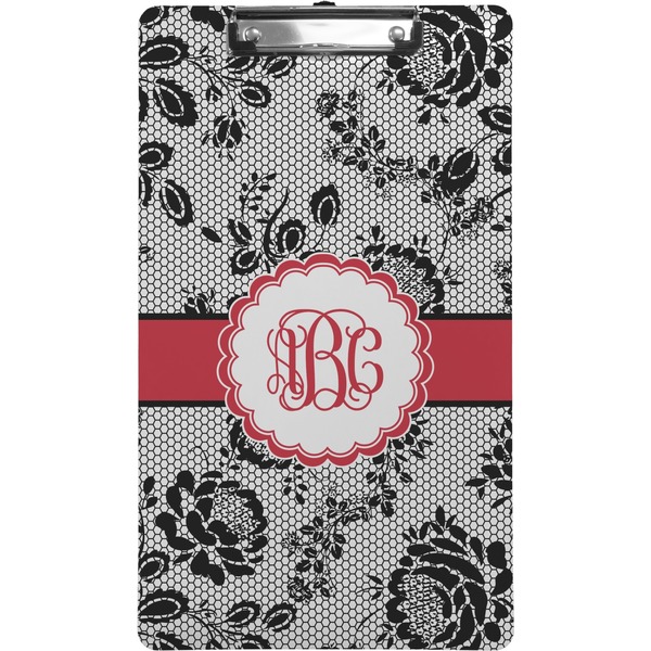 Custom Black Lace Clipboard (Legal Size) (Personalized)