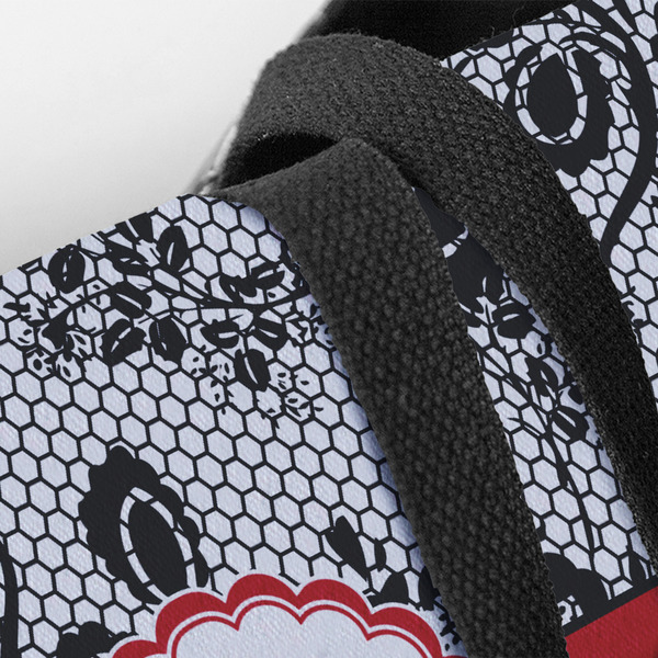Black Lace Closeup of Tote w/Black Handles