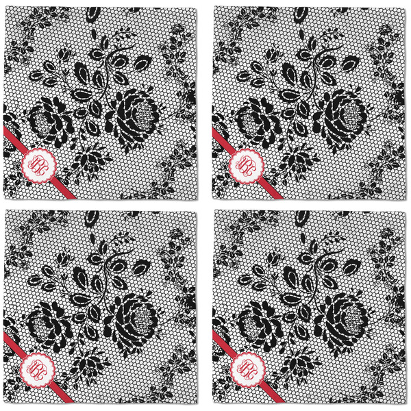 Black Lace Cloth Napkins - Personalized Dinner (APPROVAL) Set of 4