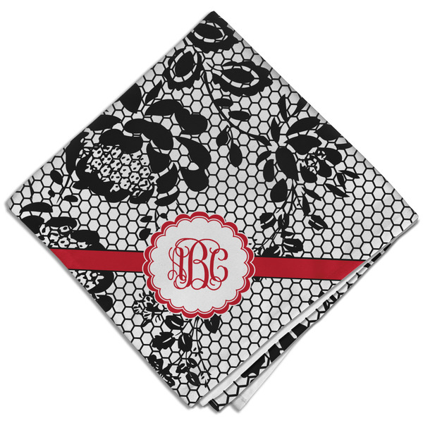 Custom Black Lace Cloth Dinner Napkin - Single w/ Monogram