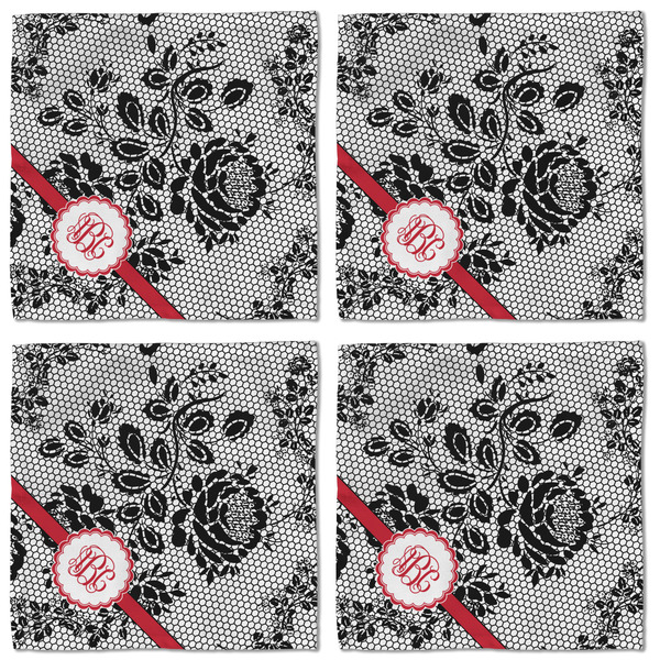 Black Lace Cloth Napkins - Personalized Lunch (APPROVAL) Set of 4